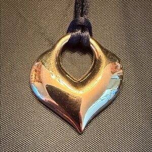 Elegant Gold and Silver Heart Pendant Necklace